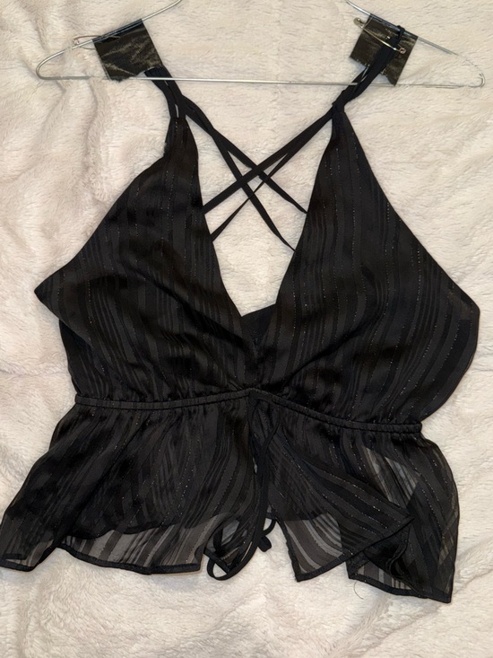 Express Tops - Express Black Sparkle Strappy Cami